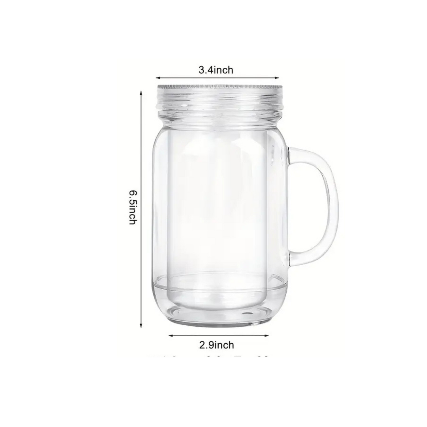 20oz Acrylic Mason Jar Snow Globe Cup