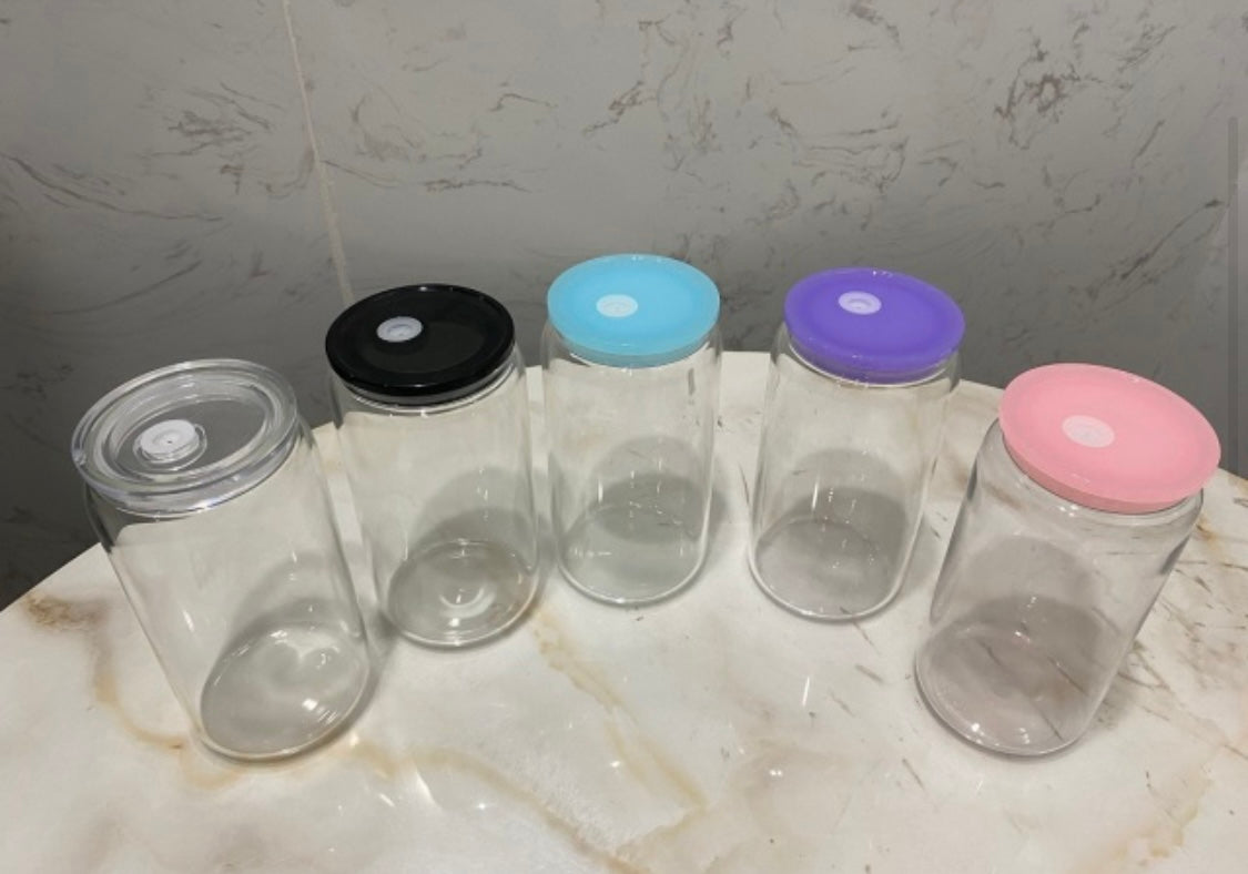 16oz PP Plastic Can Cup with Clear Lid UV Wraps