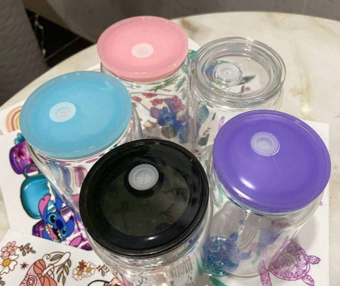 16oz PP Plastic Can Cup with Clear Lid UV Wraps