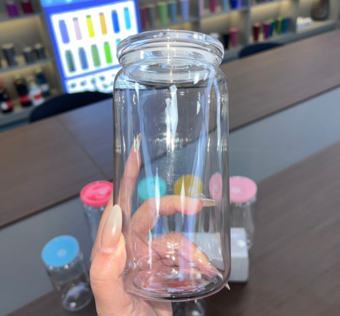 16oz PP Plastic Can Cup with Clear Lid UV Wraps
