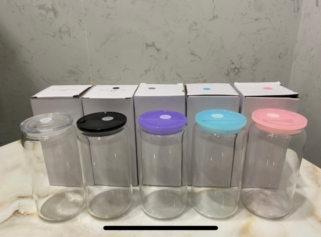 16oz PP Plastic Can Cup with Clear Lid UV Wraps