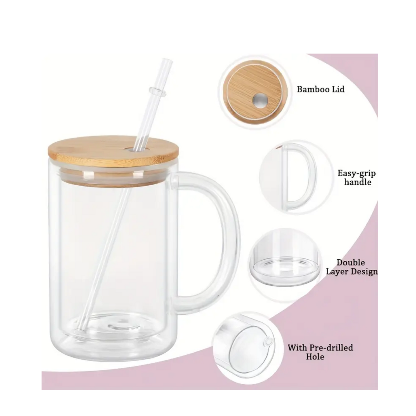 16 Oz Glass Snow Globe Tumbler Mug