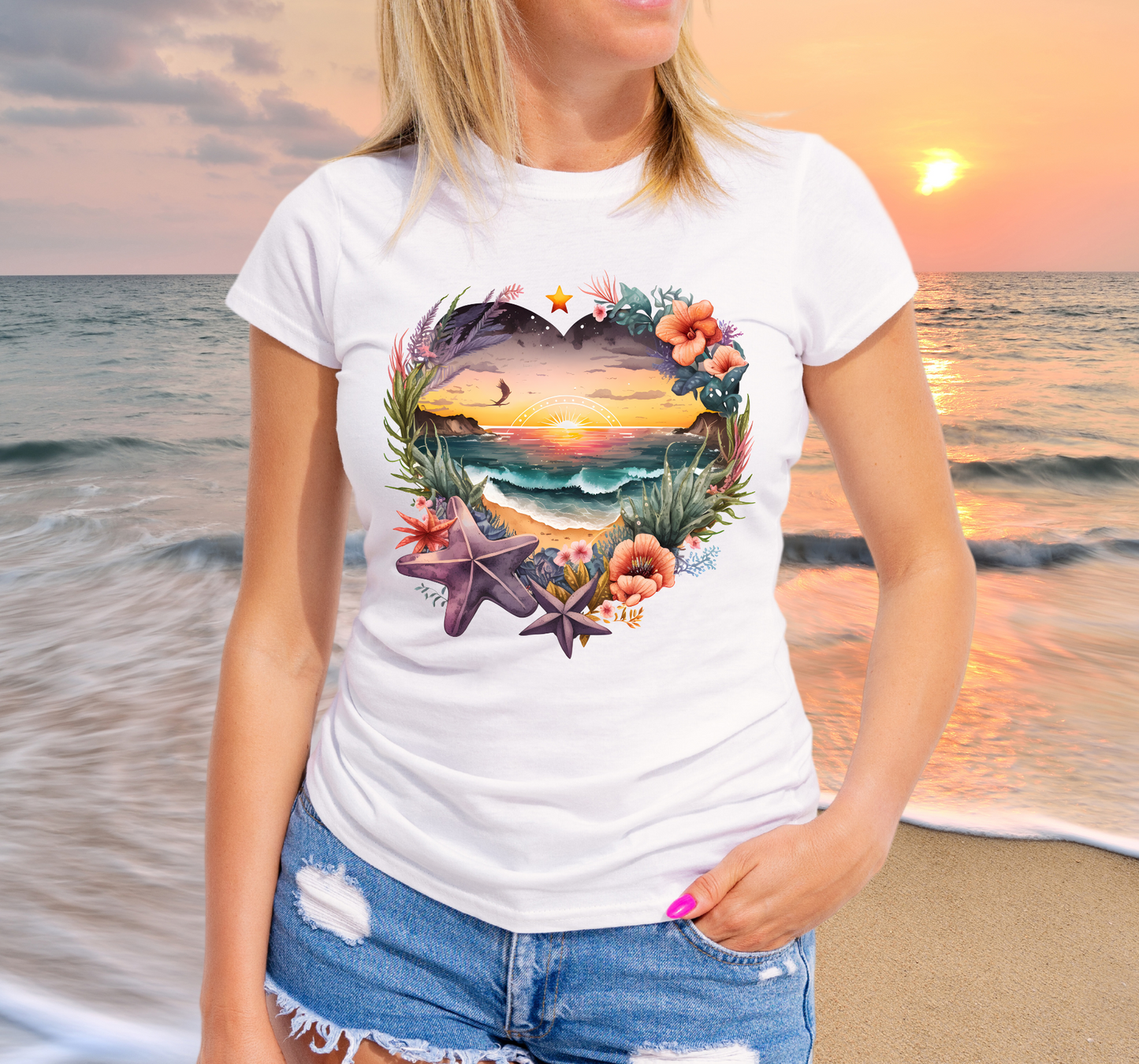 SUNSET HEART DESIGN ONE