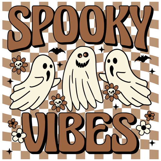 SPOOKY VIBES BROWN CHECKER