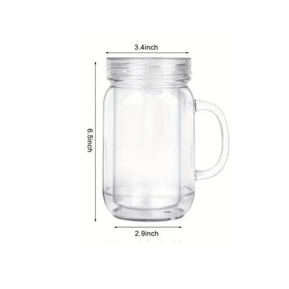 20oz Acrylic Mason Jar Snow Globe Cup