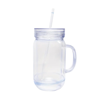 20oz Acrylic Mason Jar Snow Globe Cup