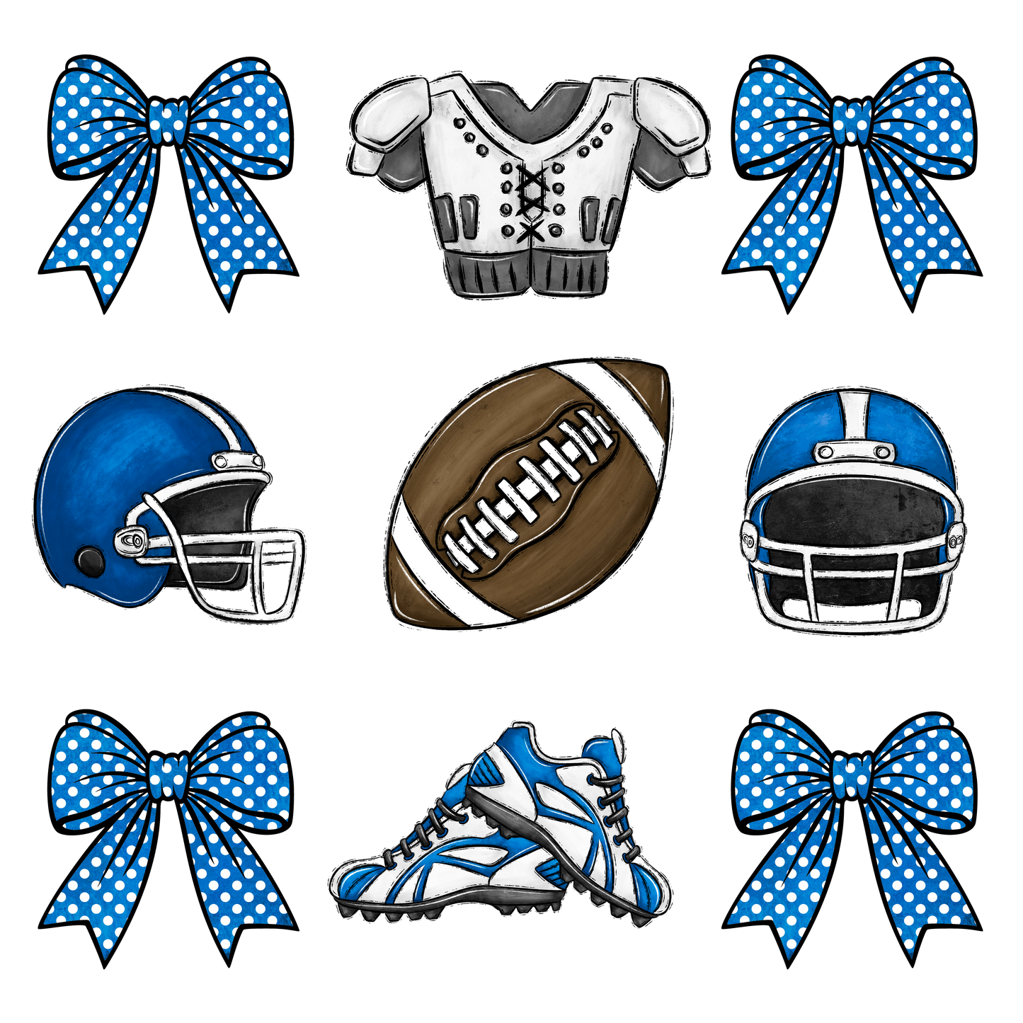 FOOTBALL BLUE BOW