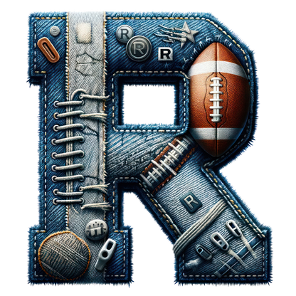 FOOTBALL DENIM LETTERS