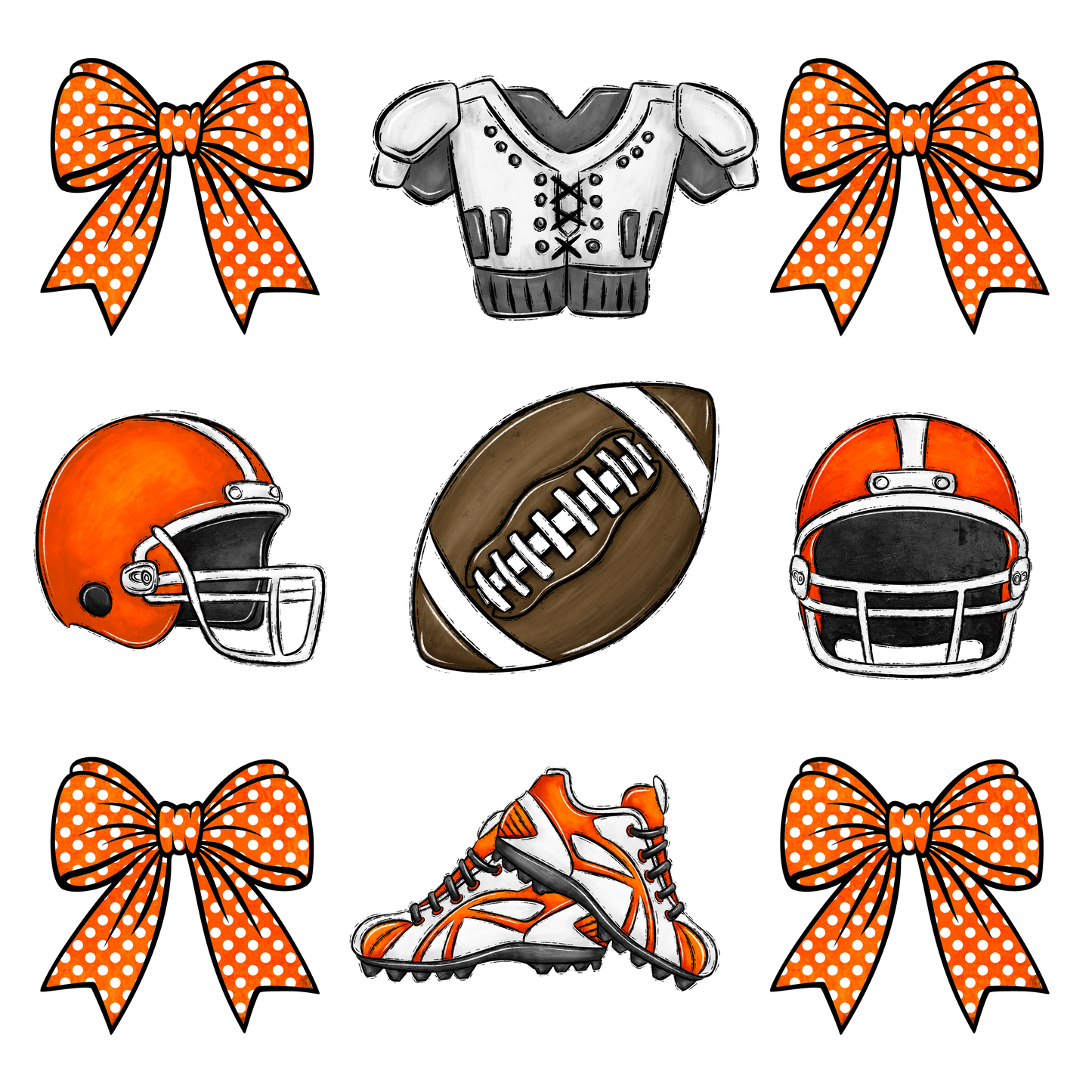 FOOTBALL ORANGE BOW