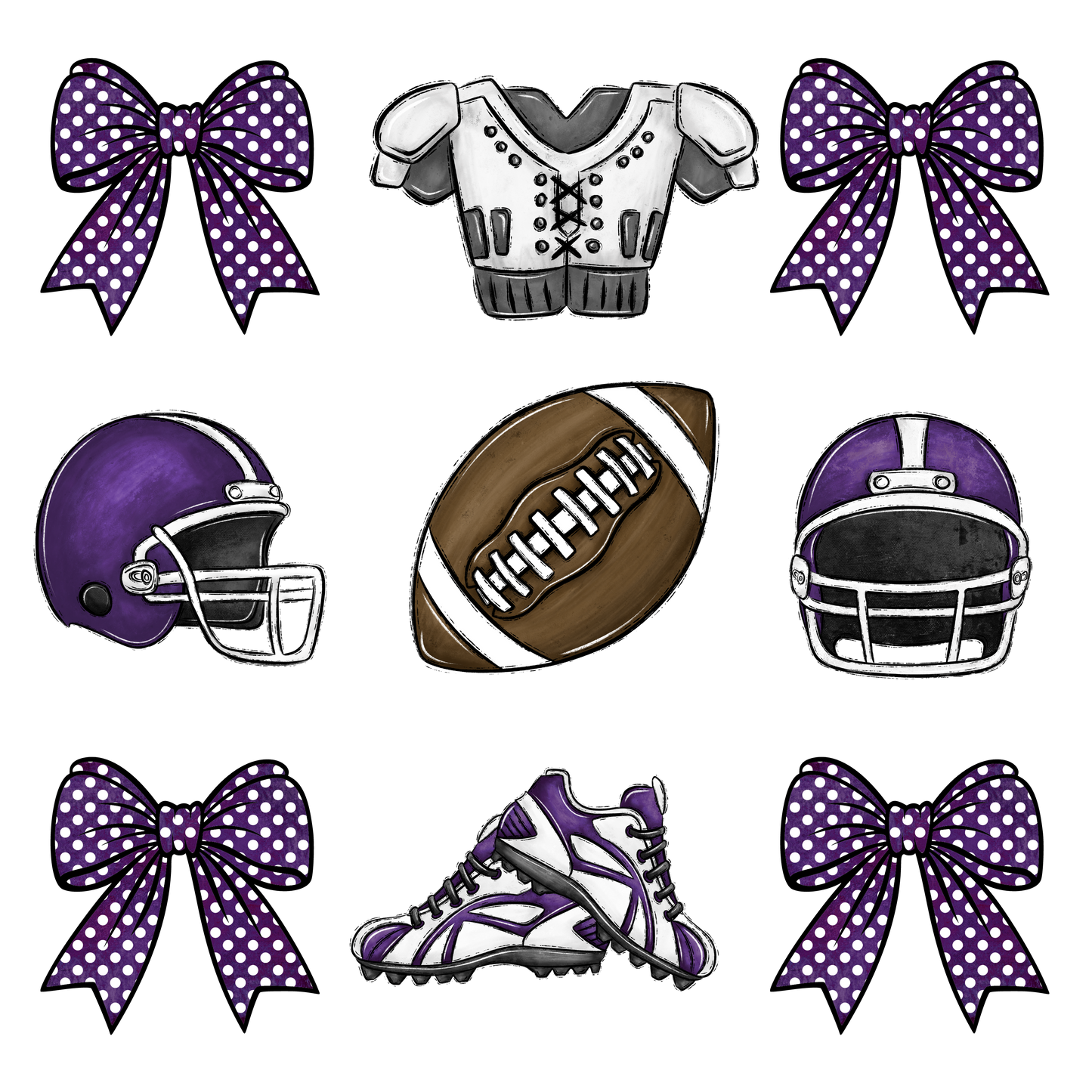 FOOTBALL PURPLE BOW