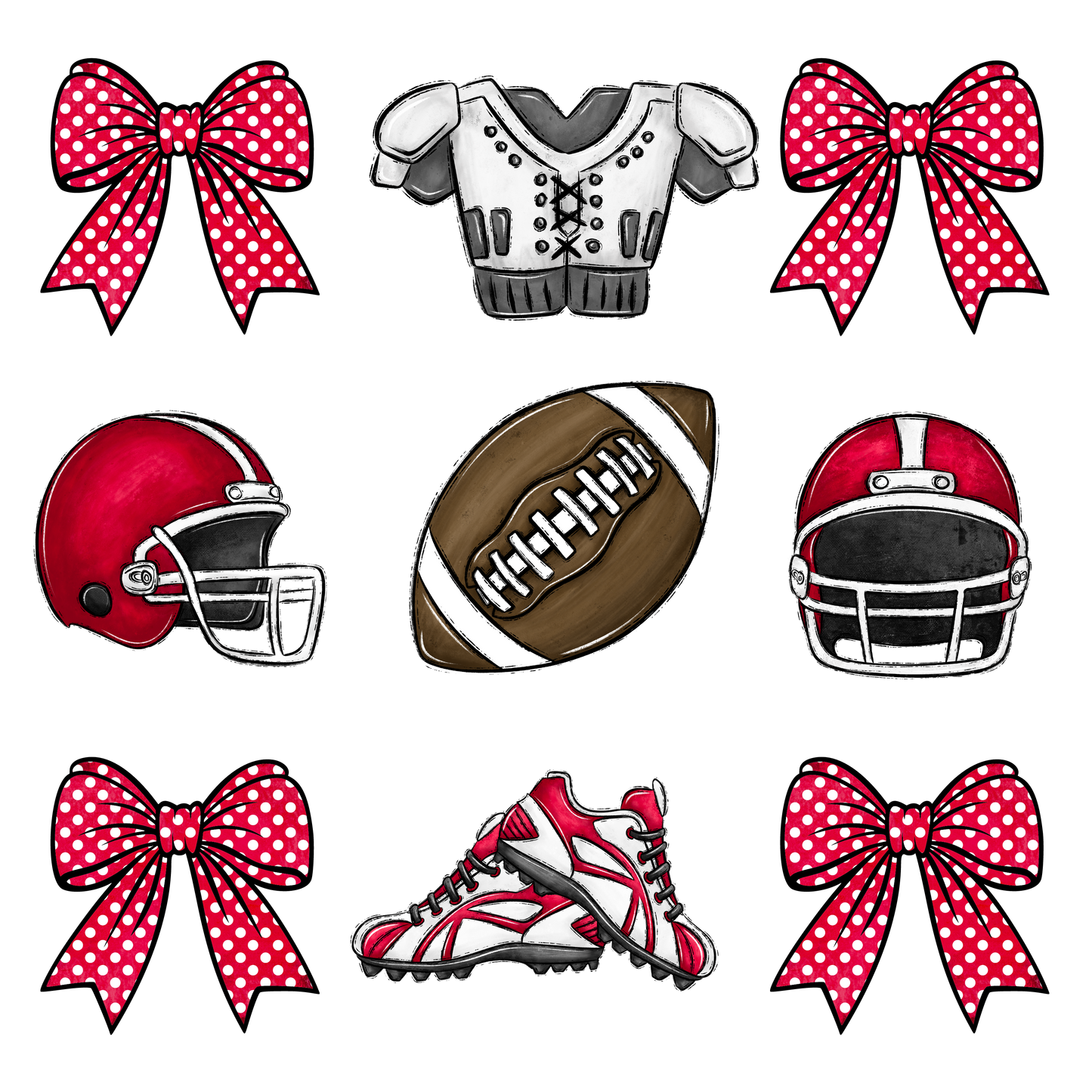 FOOTBALL RED BOW