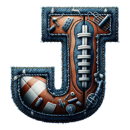 FOOTBALL DENIM LETTERS