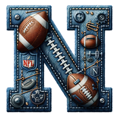 FOOTBALL DENIM LETTERS