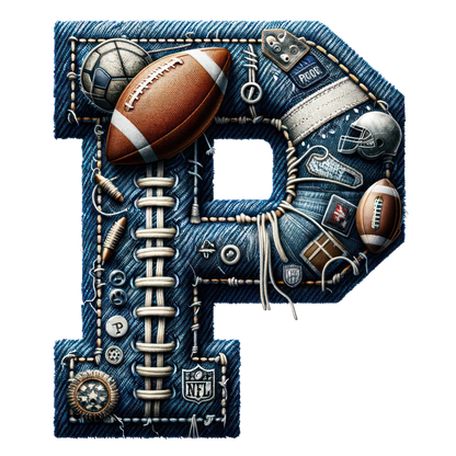 FOOTBALL DENIM LETTERS