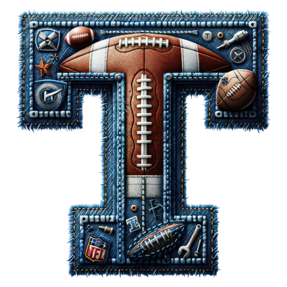 FOOTBALL DENIM LETTERS