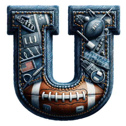 FOOTBALL DENIM LETTERS