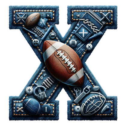 FOOTBALL DENIM LETTERS