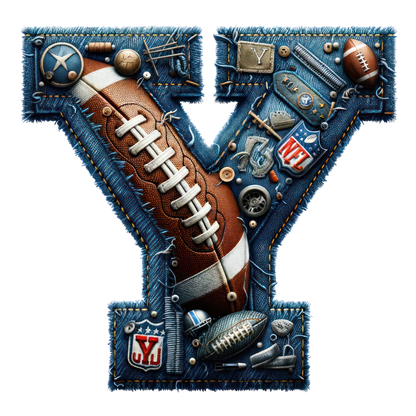 FOOTBALL DENIM LETTERS