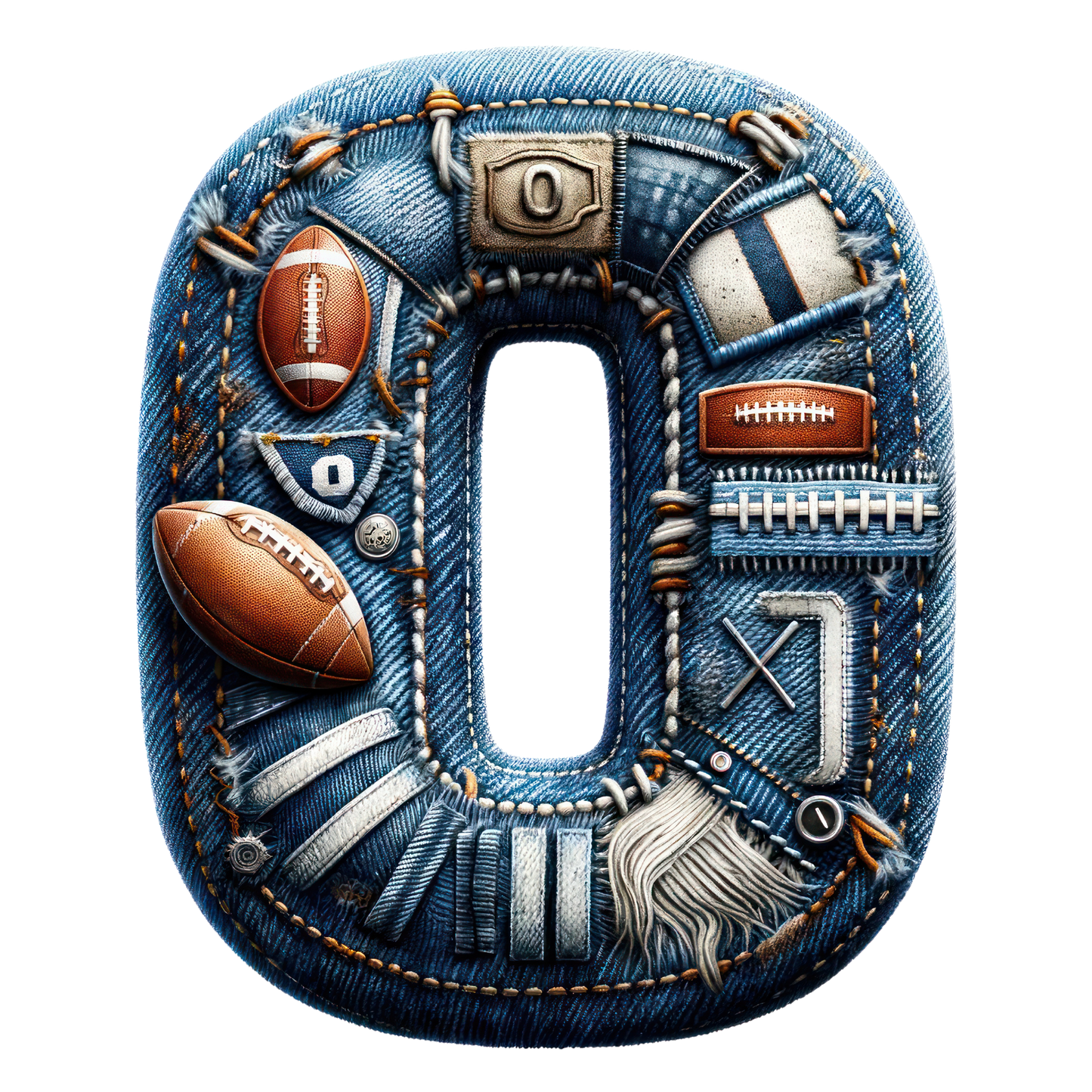 FOOTBALL DENIM LETTERS