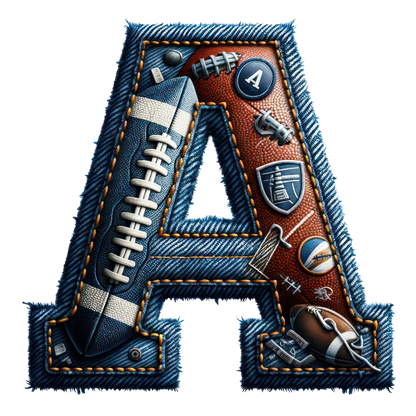 FOOTBALL DENIM LETTERS