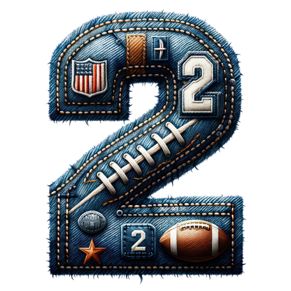 FOOTBALL DENIM LETTERS