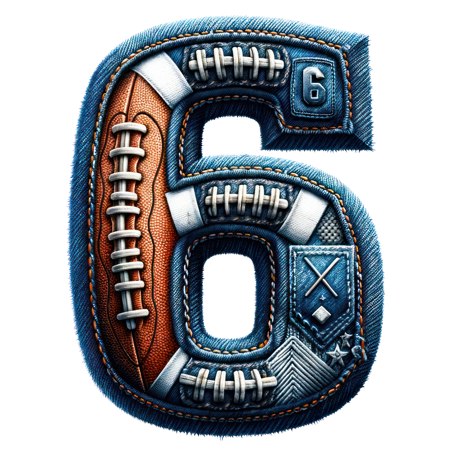 FOOTBALL DENIM LETTERS