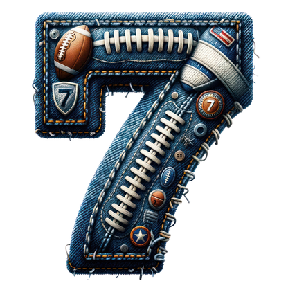 FOOTBALL DENIM LETTERS