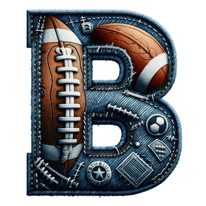 FOOTBALL DENIM LETTERS