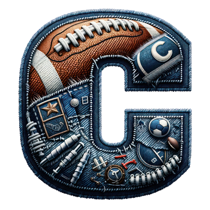 FOOTBALL DENIM LETTERS