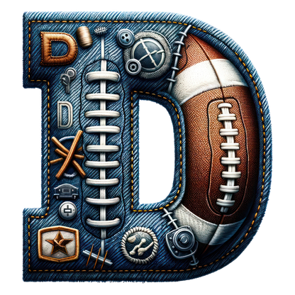 FOOTBALL DENIM LETTERS