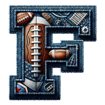 FOOTBALL DENIM LETTERS