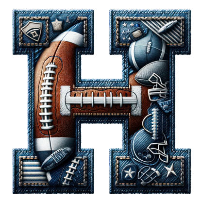 FOOTBALL DENIM LETTERS