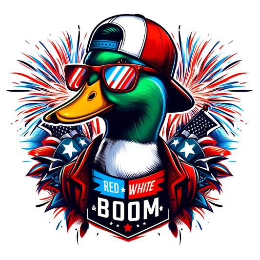 Red White & Boom Mallard Duck Png