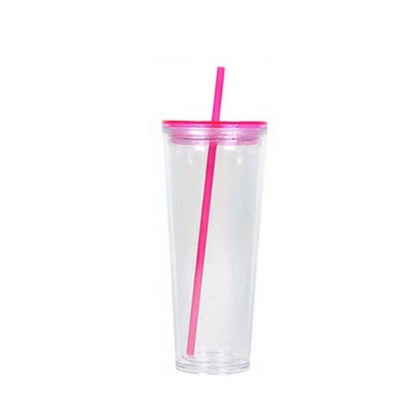 24oz Double Acrylic Clear Snow Globe Cup