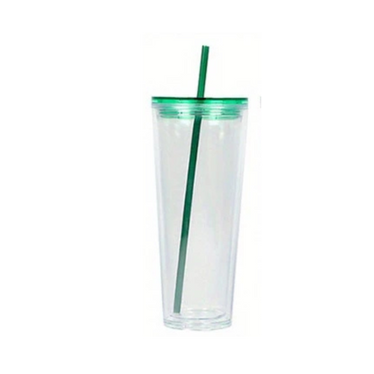 24oz Double Acrylic Clear Snow Globe Cup