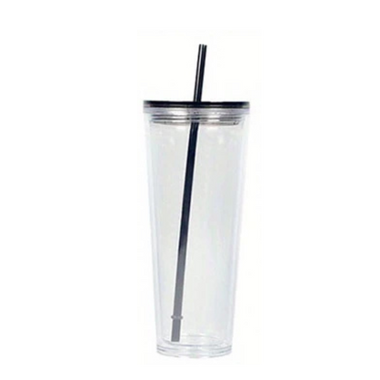 24oz Double Acrylic Clear Snow Globe Cup