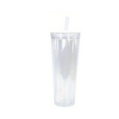 24oz Double Acrylic Clear Snow Globe Cup