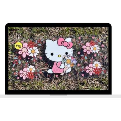#178 UV DTF WRAP- Hello Kitty Flowers