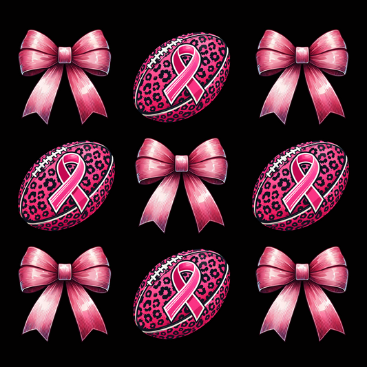 PINK FOOTBALL AND BOWS