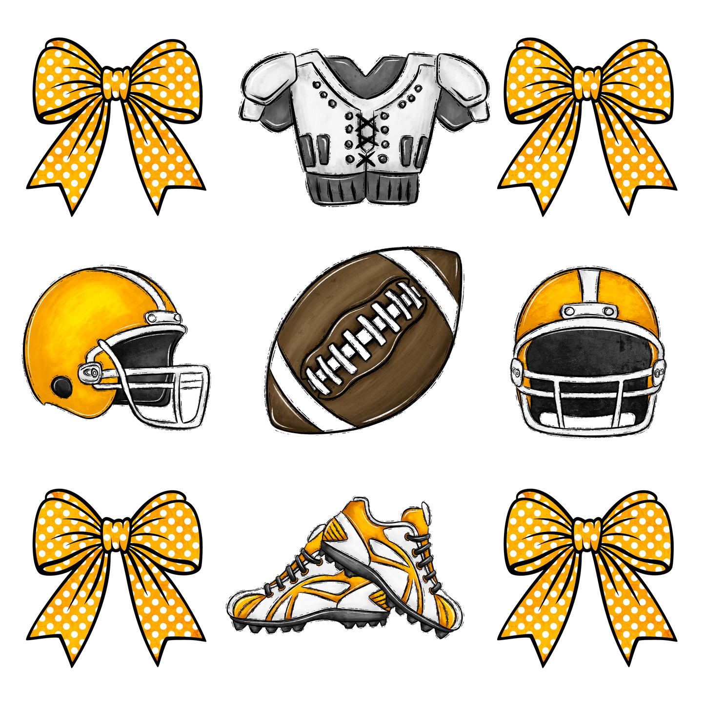 FOOTBALL YELLOW BOW