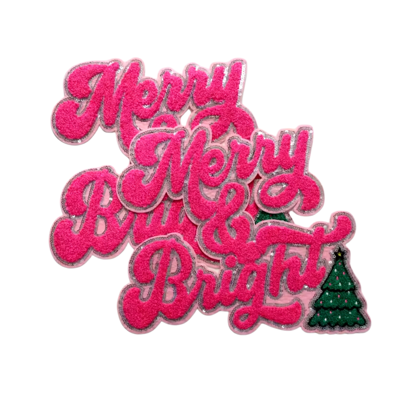 MERRY AND BRIGHT CHENILLE PATCH