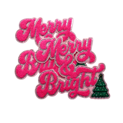 MERRY AND BRIGHT CHENILLE PATCH